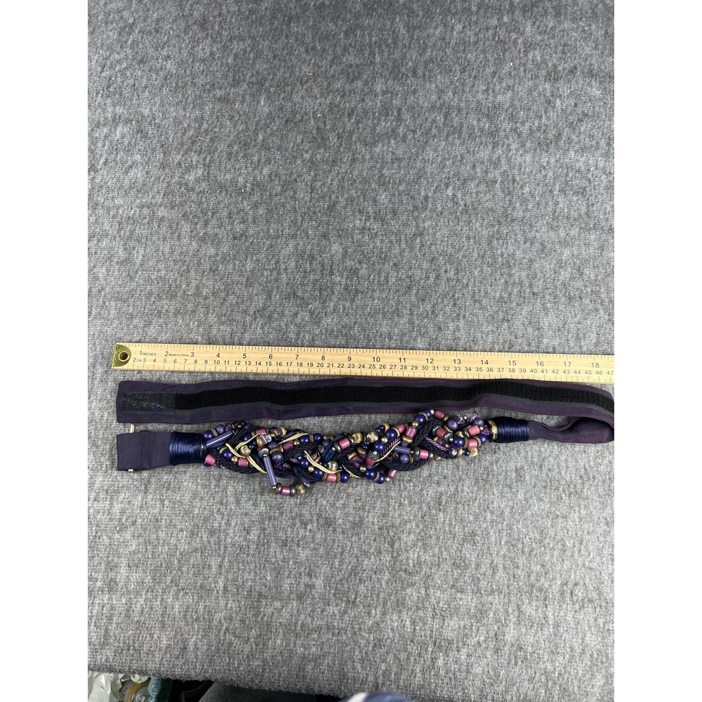Vintage Carolyn Tanner Designs Inc Belt Womens One Size Multicolor Beaded Fabric